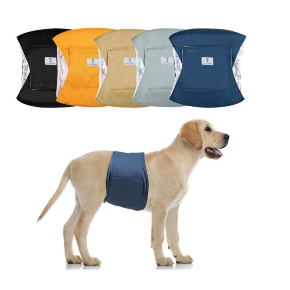 Zingterra 5 Pack Dog Diapers Male, Reusable Leakproof Belly Band Wraps L NWOT